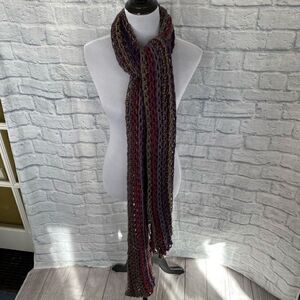 Women’s OS multi color loose knit scarf 87”x8”